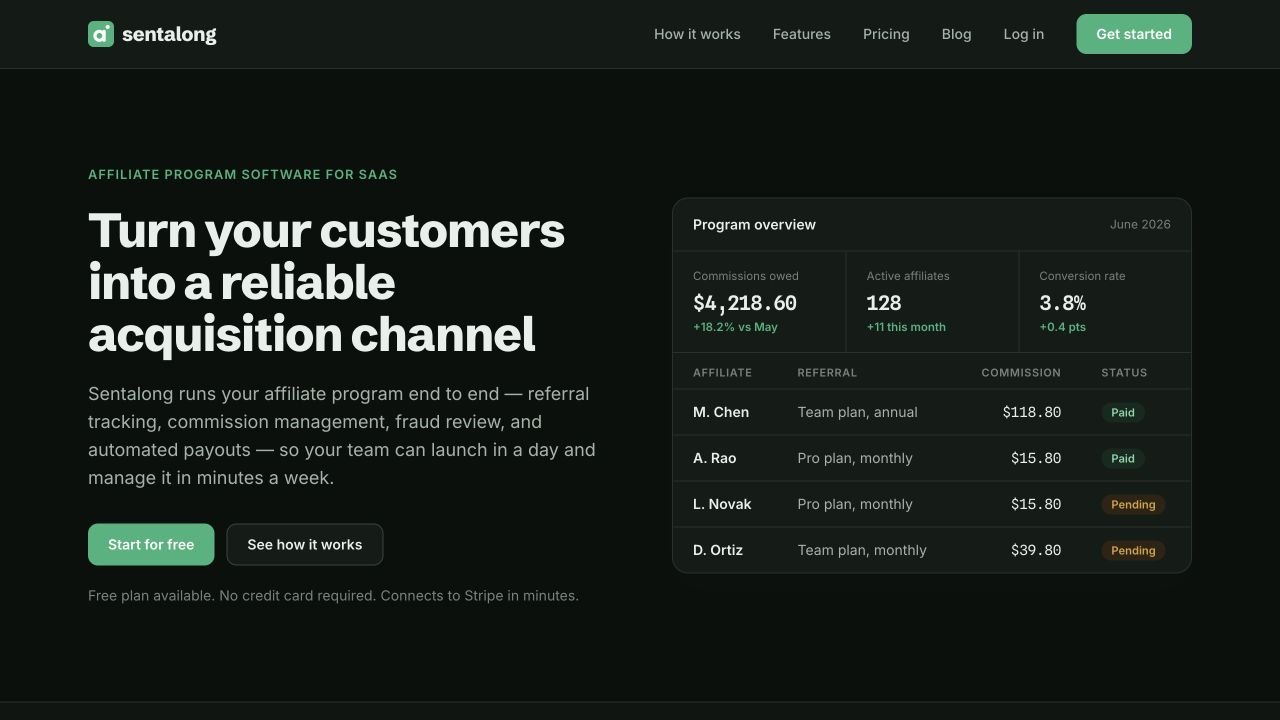 Sentalong website screenshot