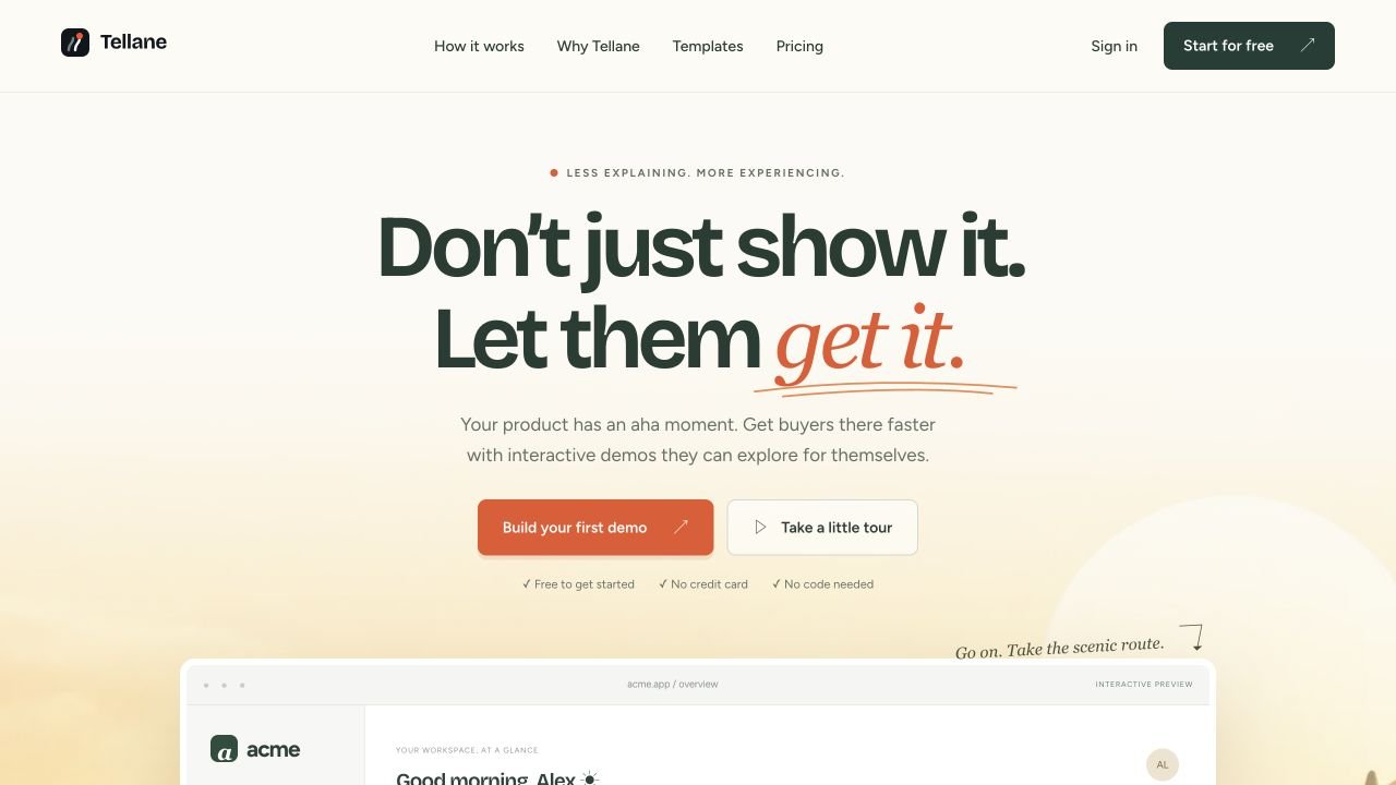 Tellane website screenshot