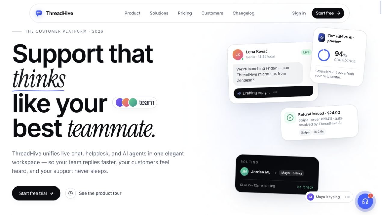 ThreadHive website screenshot